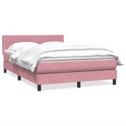 vidaXL Ramsäng med madrass rosa 140x220 cm sammet