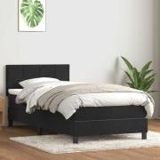 vidaXL Ramsäng med madrass svart 90x210 cm sammet