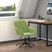 vidaXL Snurrbar kontorsstol ljusgrön sammet