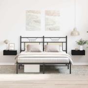 vidaXL Flytande nattduksbord 2 st svart ek 40x32x15 cm konstruerat trä