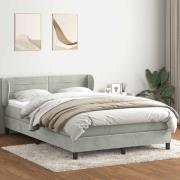 vidaXL Ramsäng med madrass ljusgrå 160x220 cm sammet