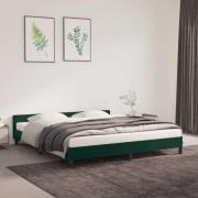 vidaXL Sängram utan madrass mörkgrön 180x200 cm sammet