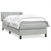 vidaXL Ramsäng med madrass ljusgrå 90x210 cm sammet