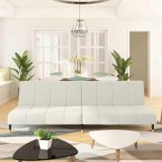 vidaXL Bäddsoffa 2-sits gräddvit sammet