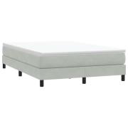 vidaXL Resårsäng utan madrass ljusgrå 160x210 cm sammet