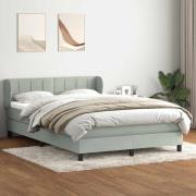 vidaXL Ramsäng med madrass ljusgrå 160x220 cm sammet