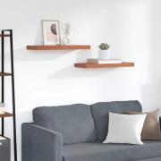 vidaXL Vägg hylla med lagring 2 pcs Röd 60 x 23 x 4 cm Konstruerat trä