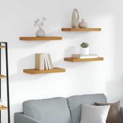 vidaXL Vägg hylla 4 pcs Brun 50 x 23 x 4 cm Konstruerat trä