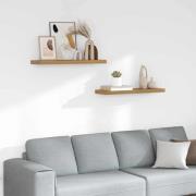 vidaXL Vägg hylla 2 pcs Brun 90 x 23,5 x 4 cm Konstruerat trä