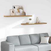 vidaXL Vägg hylla 2 pcs Brun 120 x 23,5 x 4 cm Konstruerat trä