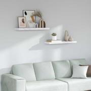 vidaXL Vägg hylla 2 pcs Vit marmor 90 x 23,5 x 4 cm Konstruerat trä