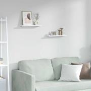 vidaXL Vägg hylla 2 pcs Vit marmor 40 x 9 x 3 cm Konstruerat trä