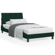 vidaXL Bed with Mattress "Hanko" Dark Green 100x200 cm Velvet