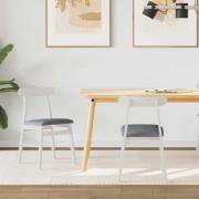 vidaXL Matstol 2 pcs Vitt och Grått Massiv Gummiträ