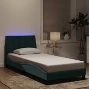 vidaXL Bed Frame with LED without Mattress "Hanko" Dark Green 80x200 c...