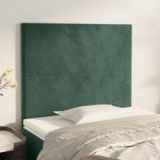vidaXL Sänggavel mörkgrön 80x5x118/128 cm sammet