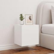 vidaXL Väggmonterad tv-bänk LED vit 40,5x35x40 cm