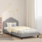 vidaXL Barnsängram med sänggavel Ljusgrå 80 x 200 cm Sammet