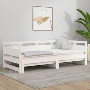 vidaXL Dagbädd utdragbar vit massiv furu 2x(90x200) cm