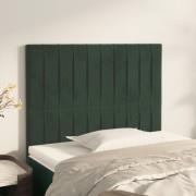 vidaXL Sänggavel mörkgrön 80x5x118/128 cm sammet
