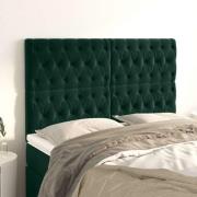 vidaXL Sänggavel mörkgrön 160x7x118/128 cm sammet
