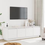 vidaXL Tv-bänk vit 156x37x45 cm massiv furu