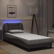 vidaXL Bed Frame with LED without Mattress "Hvar" Grey 80x200 cm