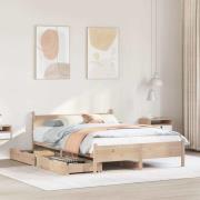 vidaXL Sängram utan madrass 120x190 cm massiv furu