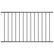 vidaXL Staketpanel Pulverlackerad stål 1,63x1 m svart