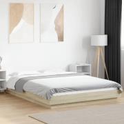 vidaXL Sängram sonoma-ek 140x190 cm konstruerat trä