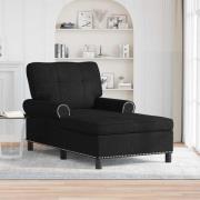 vidaXL Chaise Lounge med kudde Svart 91 x 157 x 91 cm tyg