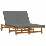 vidaXL Solstol Reclining Brun 63 x 199 x 85 cm Massivt Akaciaträ
