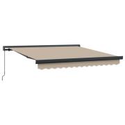 vidaXL Utfällbar markis Beige 350 x 250 cm Tyg och Metall