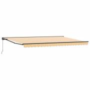 vidaXL Utfällbar markis Gul och Vit 500 × 300 cm Polyester och metall