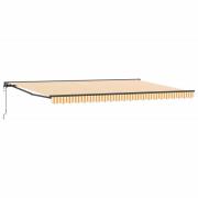 vidaXL Utfällbar markis Gul och Vit 500 × 300 cm Polyester och metall