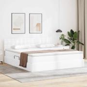 vidaXL Förvaringssäng med madrass Ren Vit 180 x 200 cm Konstläder