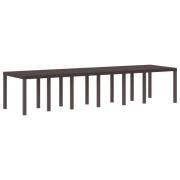 vidaXL Trädgårdsbord Brun 350 x 100 x 74 cm konstrotting
