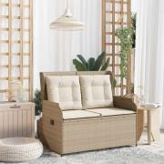 vidaXL Trädgårdsbänk Beige konstrotting