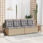vidaXL Trädgårdsbänk Beige konstrotting