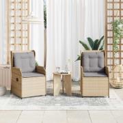 vidaXL Trädgårdsbänk 2 pcs Beige konstrotting