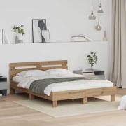 vidaXL Sängram med huvudgavel Artisan Ek 120 x 200 cm Konstruerat trä