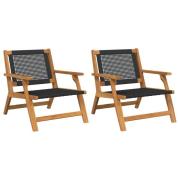 vidaXL Trädgårdsmöbler 2 pcs Svart 67 x 78 x 73cm Massivt akaciaträ