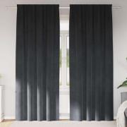 vidaXL Mörkläggningsgardiner 2 pcs Ljusgrå 140 x 245 cm Sammet