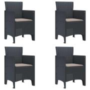 vidaXL Trädgård Stol 4 pcs Antracit 53 x 49 x 85 cm Polypropylen
