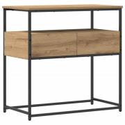 vidaXL Konsolbord med låda Artisan Ek 75 x 40 x 75 cm Konstruerat trä