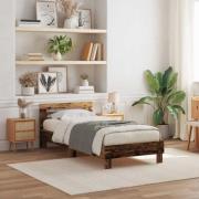 vidaXL Sängram med led Gammalt trä 100 x 200 cm Konstruerat trä