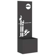 vidaXL Trädgårds integritetsskärm Svart 50 x 140 cm Kallvalsat stål