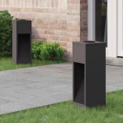 vidaXL Solcell LED-vägbelysning 2 pcs Svart Kallvalsat stål