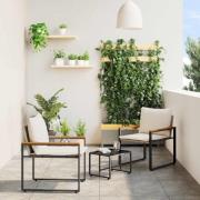 vidaXL Möbelset med kudde 3 pcs Beige och krämvit Rotting