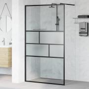 vidaXL Walk-in Duschvägg Svart 80 x 195 x 0.5 cm Glas och Aluminium